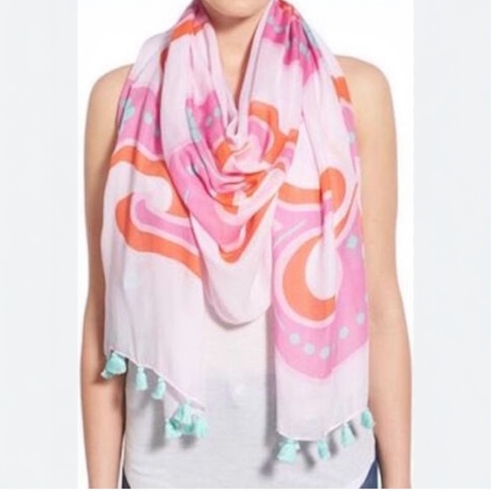 New! KATE SPADE New York “Sweet” Tassel Scarf Shawl 24x80 NWOT - Picture 3 of 11